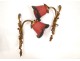 Pair of Art Nouveau bronze and glass paste signed Art of France