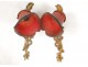 Pair of Art Nouveau bronze and glass paste signed Art of France