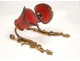 Pair of Art Nouveau bronze and glass paste signed Art of France