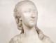 Big bust sculpture woman Madame du Barry, Carrara marble, Augustin Pajou, 18th