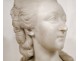 Big bust sculpture woman Madame du Barry, Carrara marble, Augustin Pajou, 18th