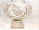 Big bust sculpture woman Madame du Barry, Carrara marble, Augustin Pajou, 18th