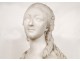 Big bust sculpture woman Madame du Barry, Carrara marble, Augustin Pajou, 18th