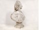 Big bust sculpture woman Madame du Barry, Carrara marble, Augustin Pajou, 18th