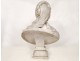 Big bust sculpture woman Madame du Barry, Carrara marble, Augustin Pajou, 18th