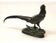 Bronze sculpture with green patina cock pheasant pheasant nineteenth century