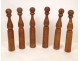 Set of 6 wooden balls and bowling Bowling nineteenth century Folk Art