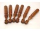 Set of 6 wooden balls and bowling Bowling nineteenth century Folk Art