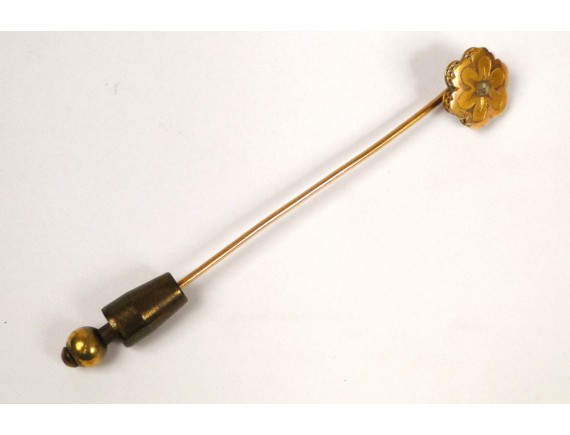Épingle à Cravate Ancienne Géorgienne En Or 18 Carats Avec Améthyste - Début XIXe Siècle
