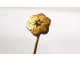 Tie Pin 18K solid gold diamond flower star twentieth century