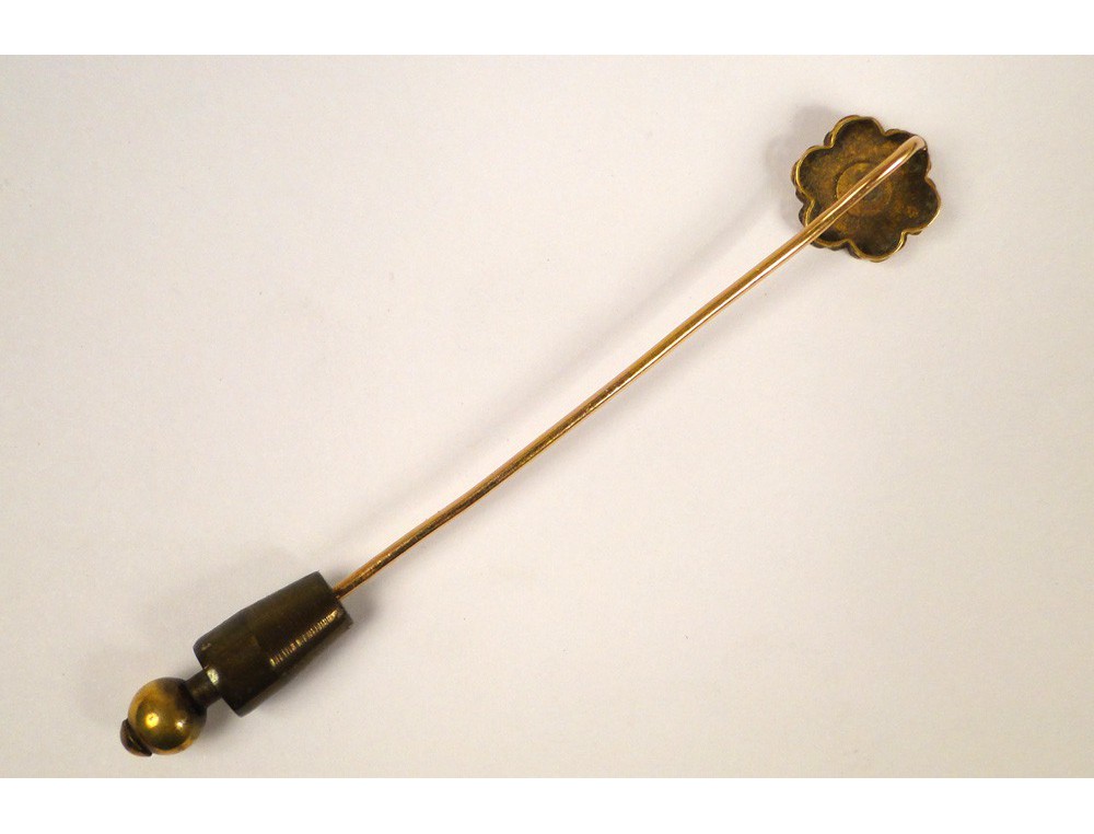 Épingle à Cravate En Or 18 Carats Sertie D'un Saphir - Occasion, Bijou Homme Vintage Et élégant