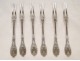 6 snail forks silver goldsmith Cailar Bayard-twentieth century