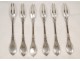 6 snail forks silver goldsmith Cailar Bayard-twentieth century