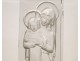 Crystal sculpture Madonna and Child signed Lalique religious subject twentieth