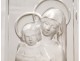 Crystal sculpture Madonna and Child signed Lalique religious subject twentieth