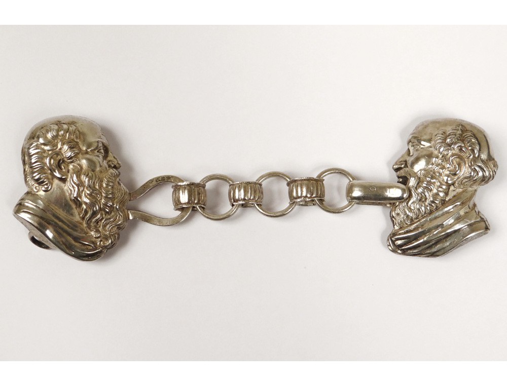 Attache De Cape En Argent Massif 18e Siècle - Style Broche, Argent Fin 999/1000 - Pièce Historique Et Rare