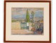 Pastel landscape south France Provence hills terrace flowers nineteenth century