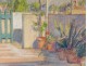 Pastel landscape south France Provence hills terrace flowers nineteenth century