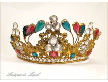 Crown or Tiara Virgin golden brass nineteenth