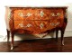 Large Louis XV commode inlaid rosewood Maclard purple castle 18th