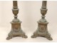Picnic pair bronze gold silver candles Christ Sacred Heart Virgin nineteenth