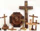 Lot 18 christ cross crucifix wood carving gilded silver twentieth century