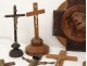 Lot 18 christ cross crucifix wood carving gilded silver twentieth century