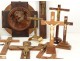 Lot 18 christ cross crucifix wood carving gilded silver twentieth century
