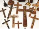 Lot 18 christ cross crucifix wood carving gilded silver twentieth century