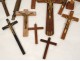 Lot 18 christ cross crucifix wood carving gilded silver twentieth century