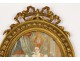 Painted miniature figures gallant scene under Louis XVI ormolu nineteenth