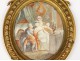 Painted miniature figures gallant scene under Louis XVI ormolu nineteenth