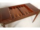 Backgammon gaming table inlaid mahogany gilt brass tokens checkered nineteenth