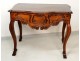 Table game console Lyon Walnut rustic hunting eighteenth