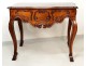 Table game console Lyon Walnut rustic hunting eighteenth