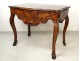 Table game console Lyon Walnut rustic hunting eighteenth