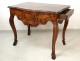 Table game console Lyon Walnut rustic hunting eighteenth