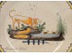 Earthenware plate Nevers, dogs and ducks, eighteenth