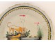 Earthenware plate Nevers, dogs and ducks, eighteenth