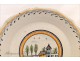Earthenware plate Nevers, Castle or Manor House, eighteenth