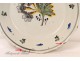 Earthenware plate Nevers botanical decor eighteenth