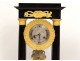 Columns blackened wood clock gilded bronze swans First Empire XIX crowns