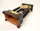 Columns blackened wood clock gilded bronze swans First Empire XIX crowns