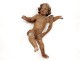 Polychrome wood sculpture statue angel cherub church Louis XVII