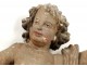 Polychrome wood sculpture statue angel cherub church Louis XVII