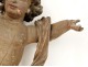 Polychrome wood sculpture statue angel cherub church Louis XVII