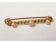 Pin in 18K solid gold pearls gold brooch twentieth century