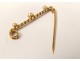 Pin in 18K solid gold pearls gold brooch twentieth century