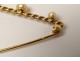 Pin in 18K solid gold pearls gold brooch twentieth century