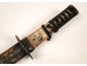 Japanese katana sword tsuba signed lacquered shagreen knife nineteenth Japan